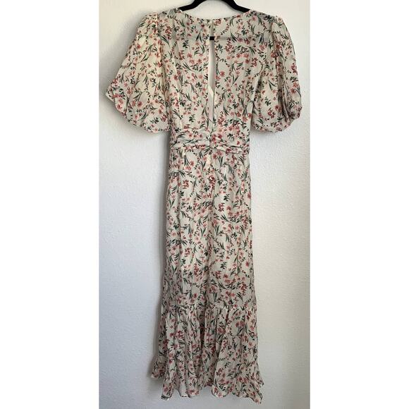 NWT MINKPINK Kacey Puff Sleeve Midi Dress in Multi - Picture 7 of 14